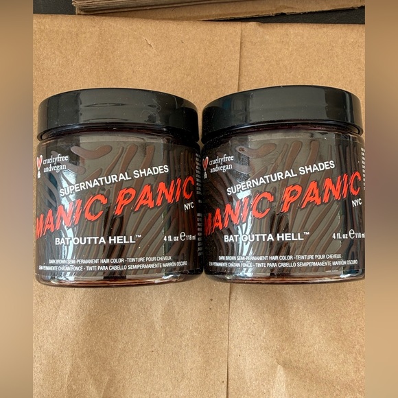 2x Manic Panic Bat Outta Hell Dark Brown Supernatural Shades Hair Color 4oz New - Picture 5 of 8